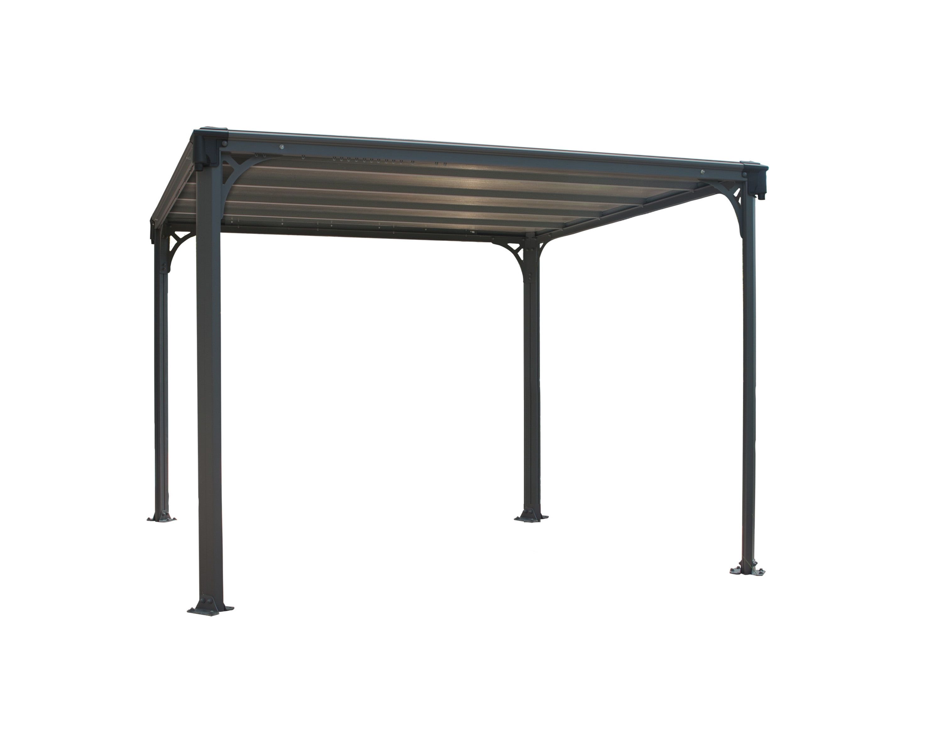 Milano 10' x 10' Gray Aluminum and Bronze Polycarbonate Gazebo