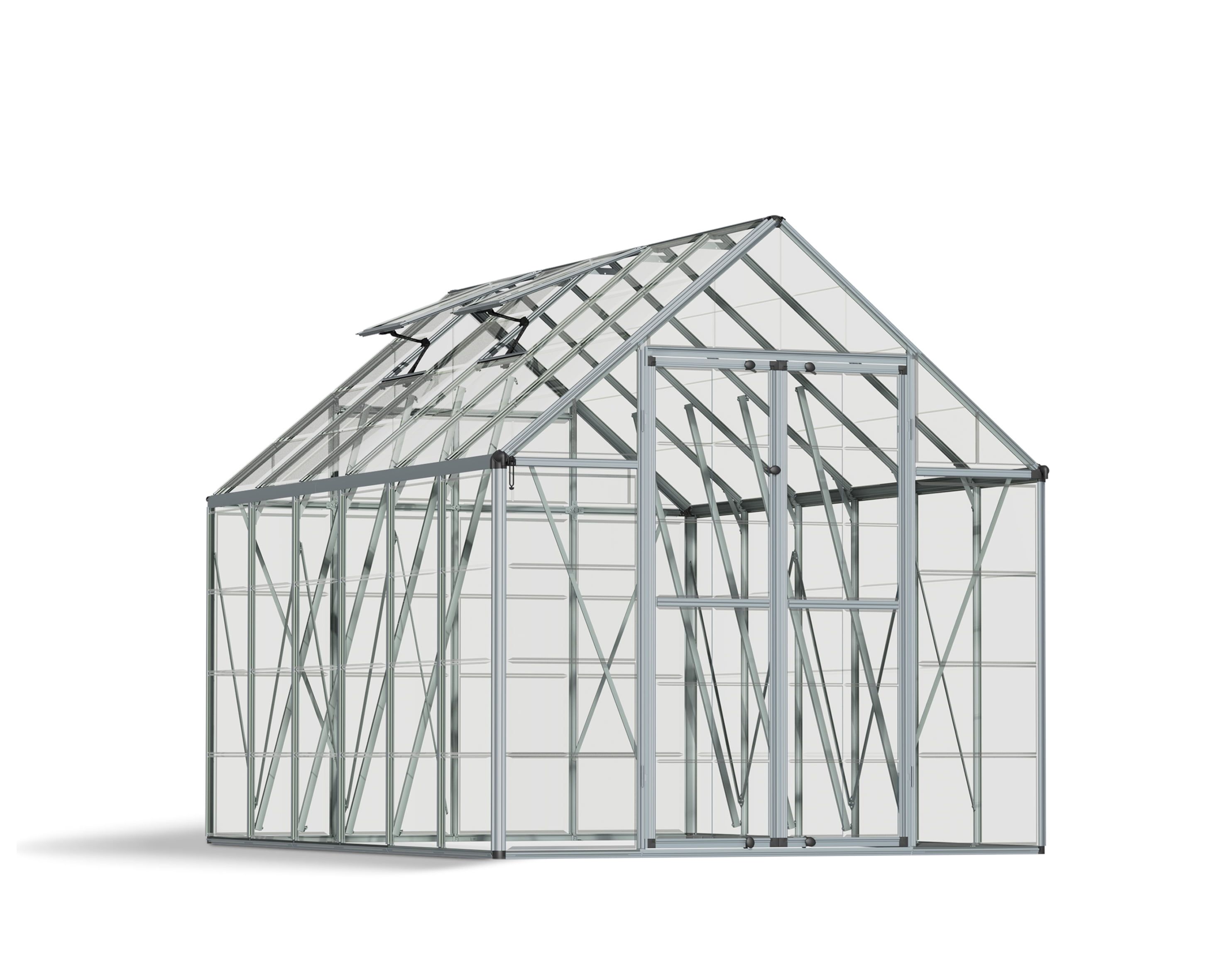 Snap & Grow 8' x 12' Silver Polycarbonate Aluminum Greenhouse