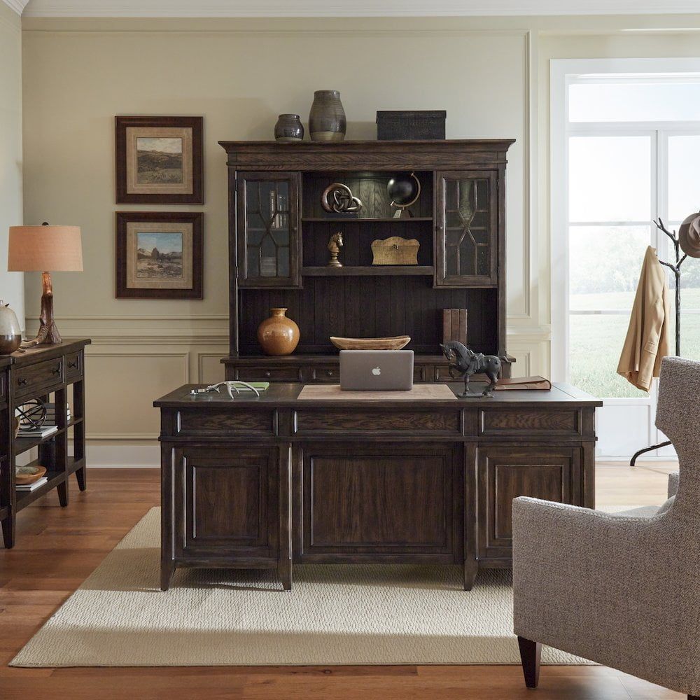 Paradise Valley Rustic Brown 5-Piece Executive Desk Set