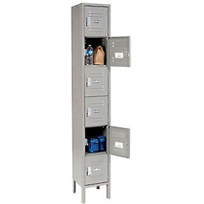 Gray Steel Six Tier Lockable Storage Locker