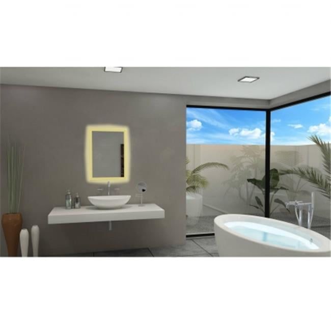 Sleek 24x32 Frameless LED Bathroom Vanity Mirror, Polished Edge