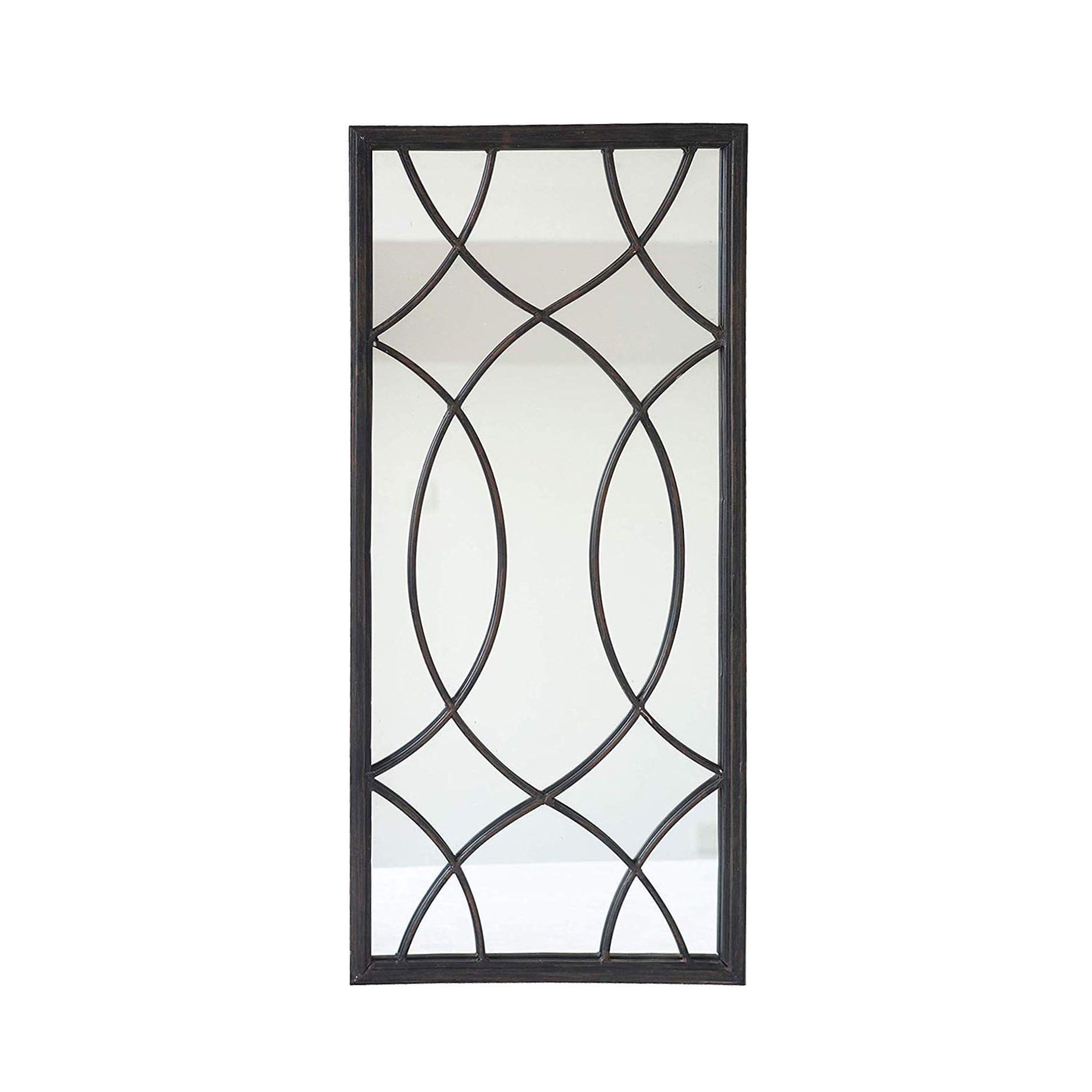 Black Metal Windowpane Full Length Wall Mirror