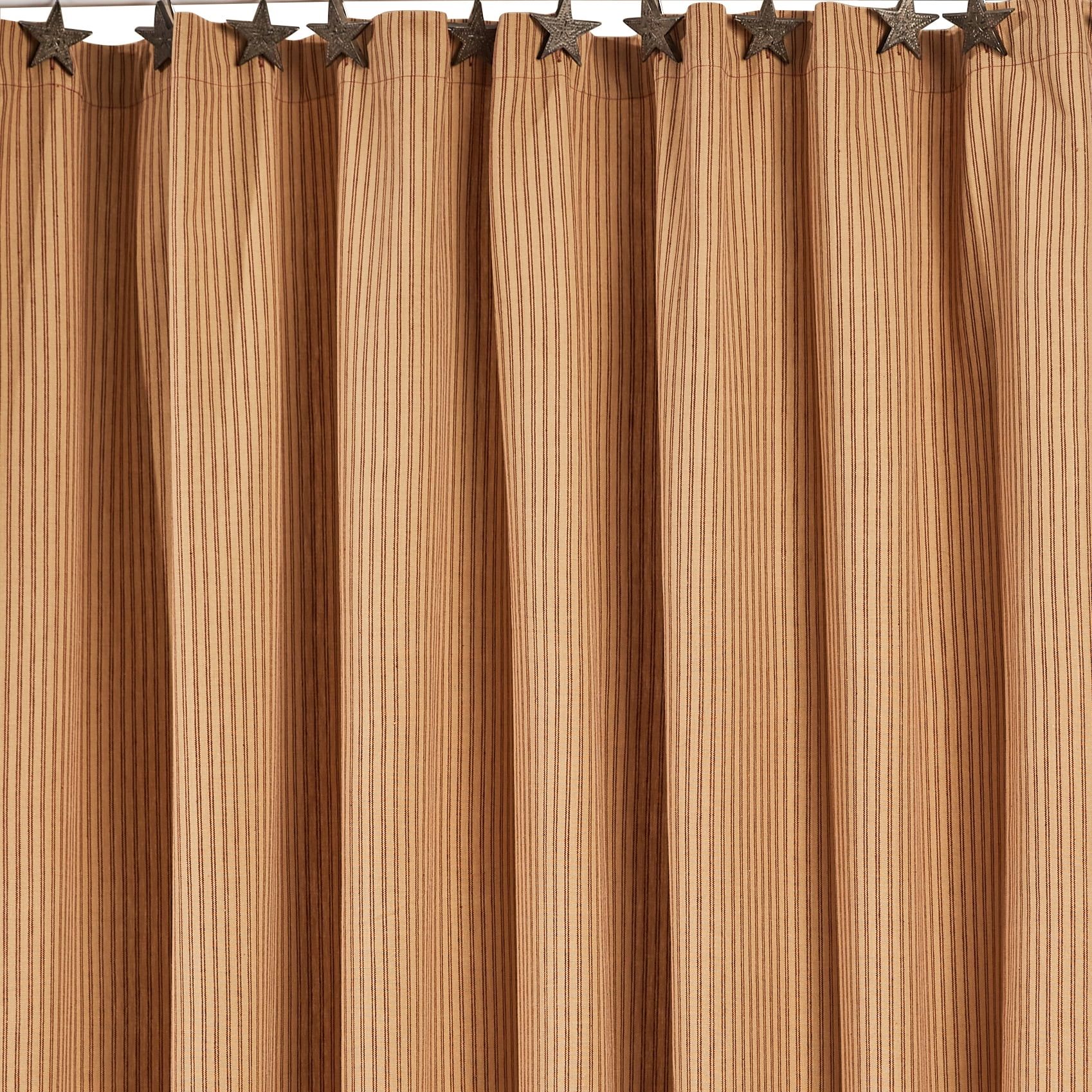 Sturbridge Red and Tan Striped Fabric Shower Curtain