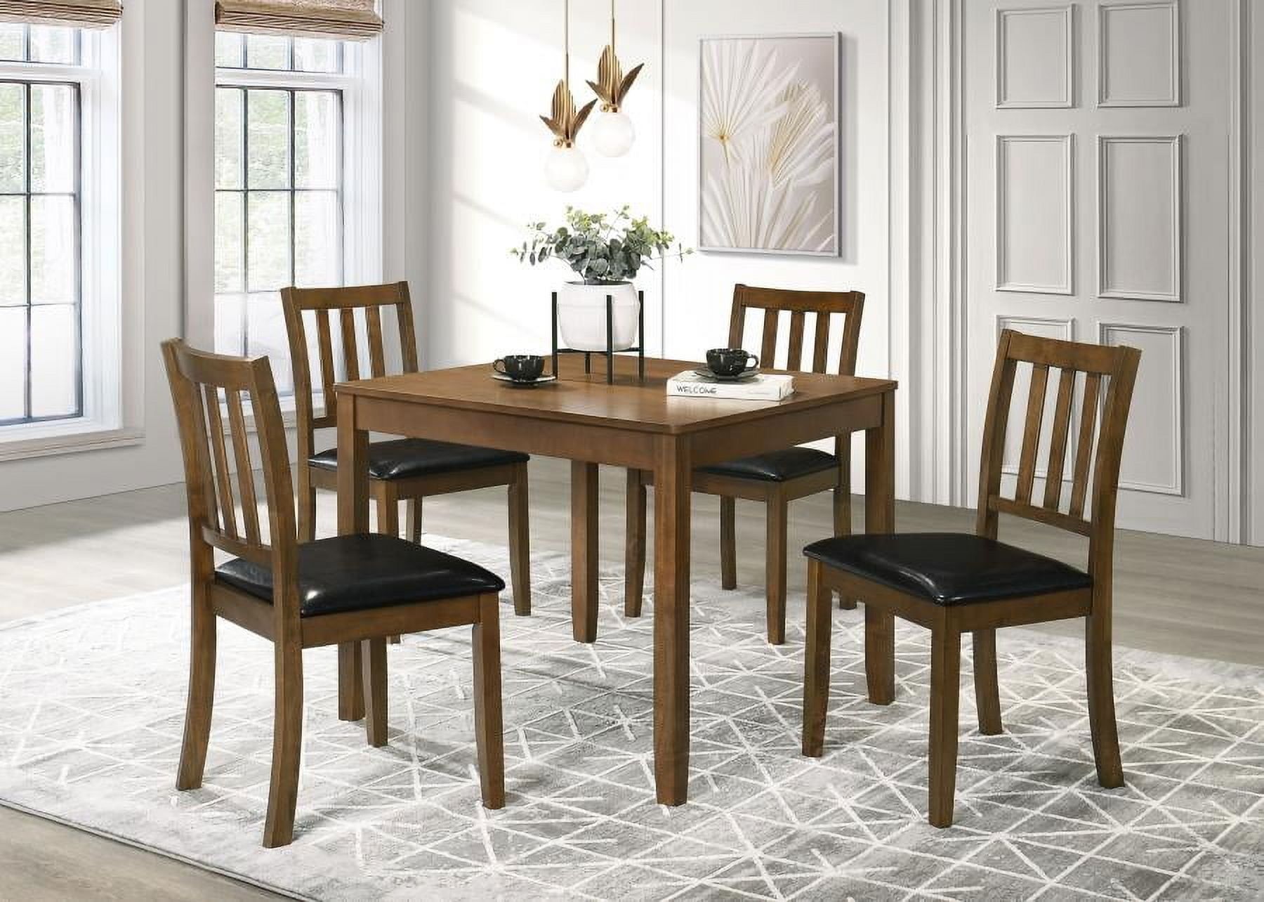 Parkwood Transitional Black and Brown 5-Piece Dining Set