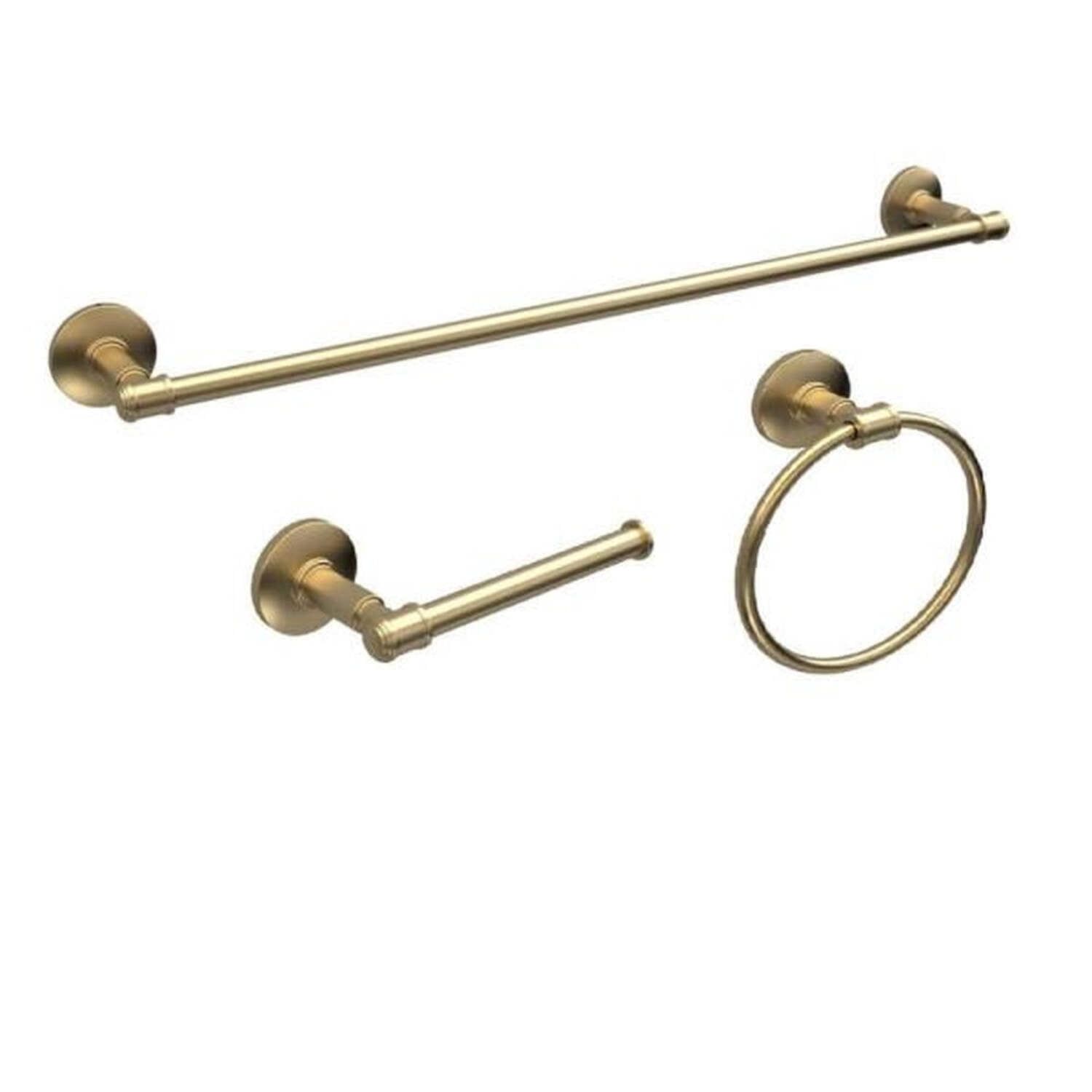 Brushed Gold 3-Piece Metal Bathroom Hardware Set