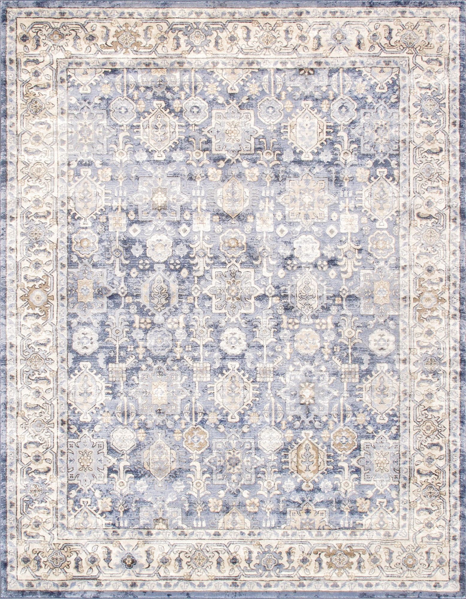 Beige 36"x24" Synthetic Stain-Resistant Rectangular Area Rug