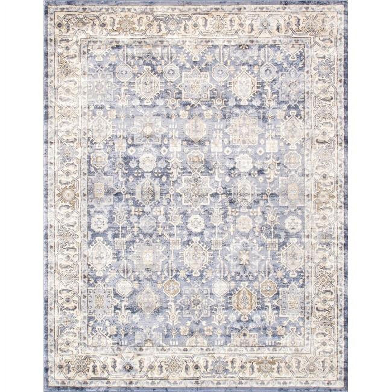 Beige 36"x24" Synthetic Stain-Resistant Rectangular Area Rug