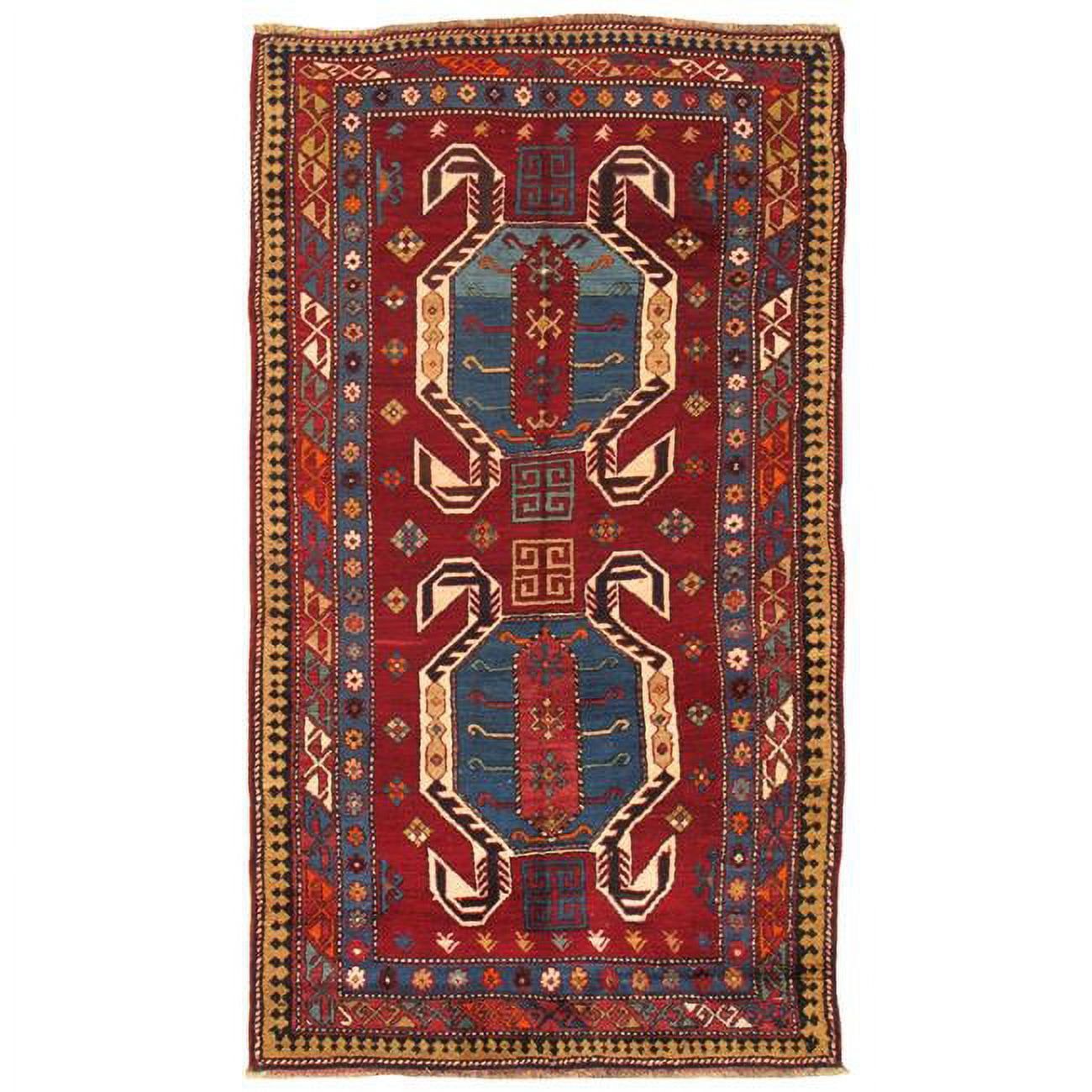 Hand-Knotted Red Wool Rectangular Area Rug 4' 7" x 8' 0"