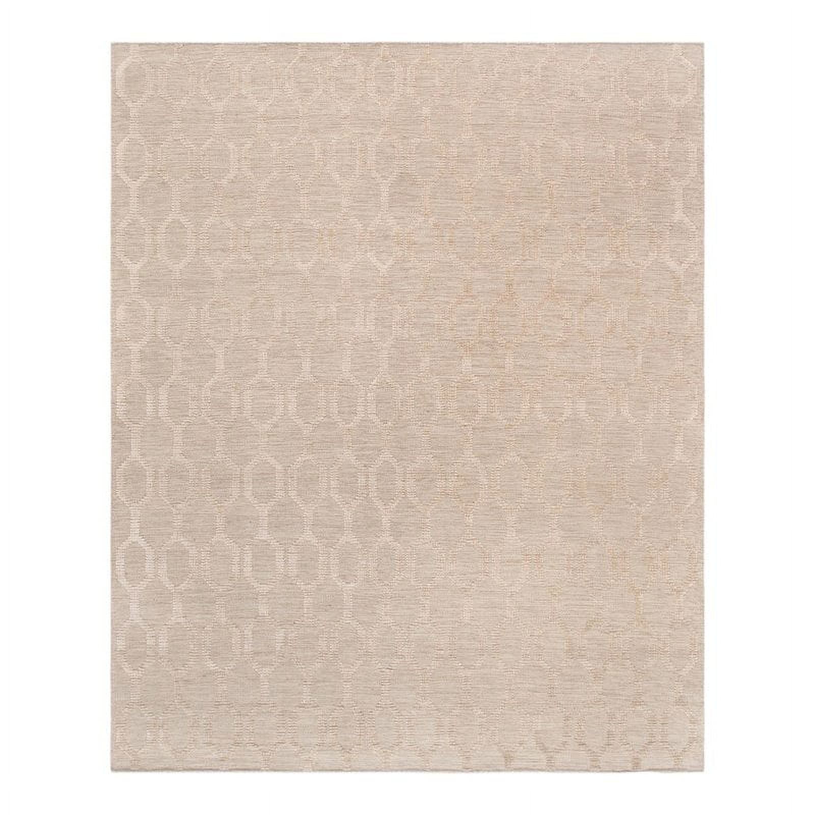 Luxurious Hand-Woven Wool & Silk Blend Rectangular Rug - 5' x 8'