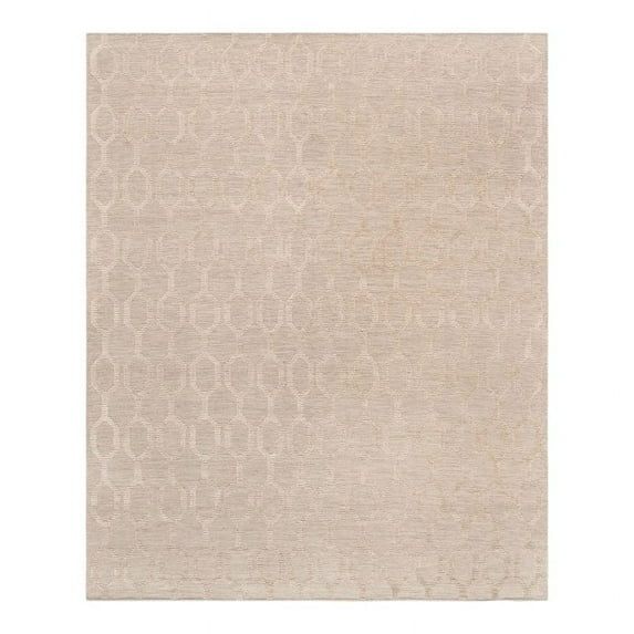Luxurious Hand-Woven Wool & Silk Blend Rectangular Rug - 5' x 8'