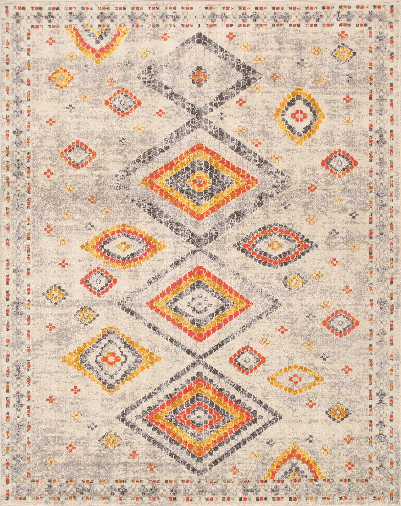 Aldora Beige Medium Pile Synthetic Area Rug, 2' x 3'