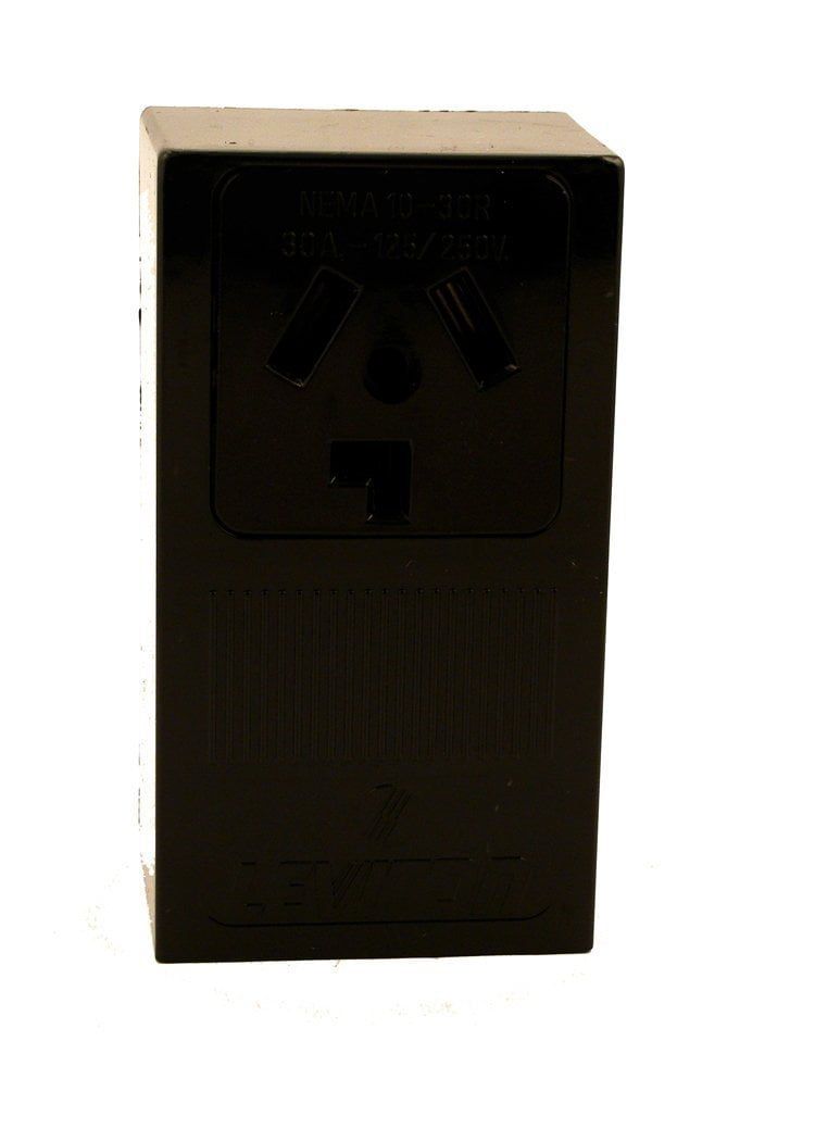 Black Surface Mount 3-Wire Dryer Outlet with Wall Plate