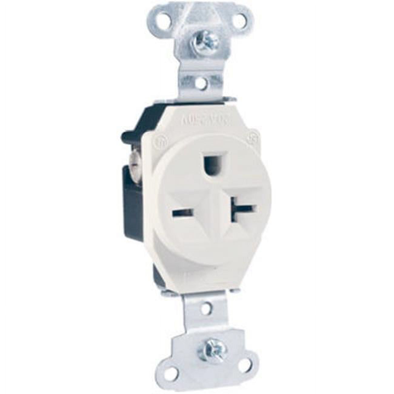 Heavy Duty White Single Outlet 20A 250V