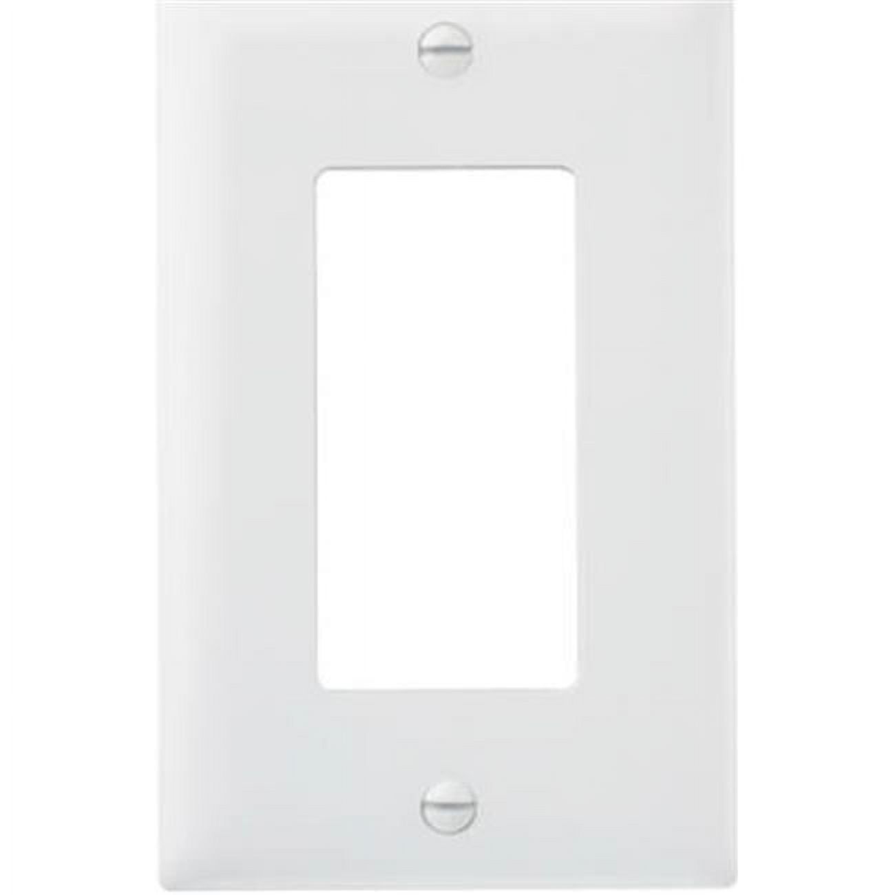 White Plastic Resin 1-Gang Decorator Wall Plate