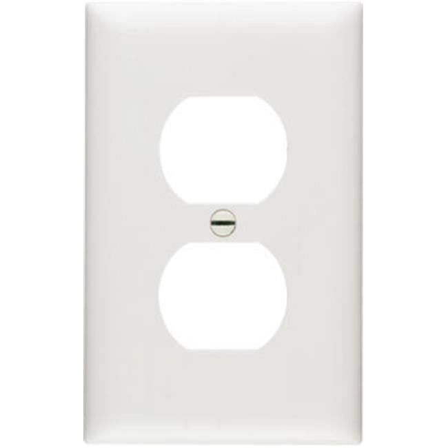 White Plastic Resin Duplex Outlet Wall Plate, 1-Gang, 10-Pack