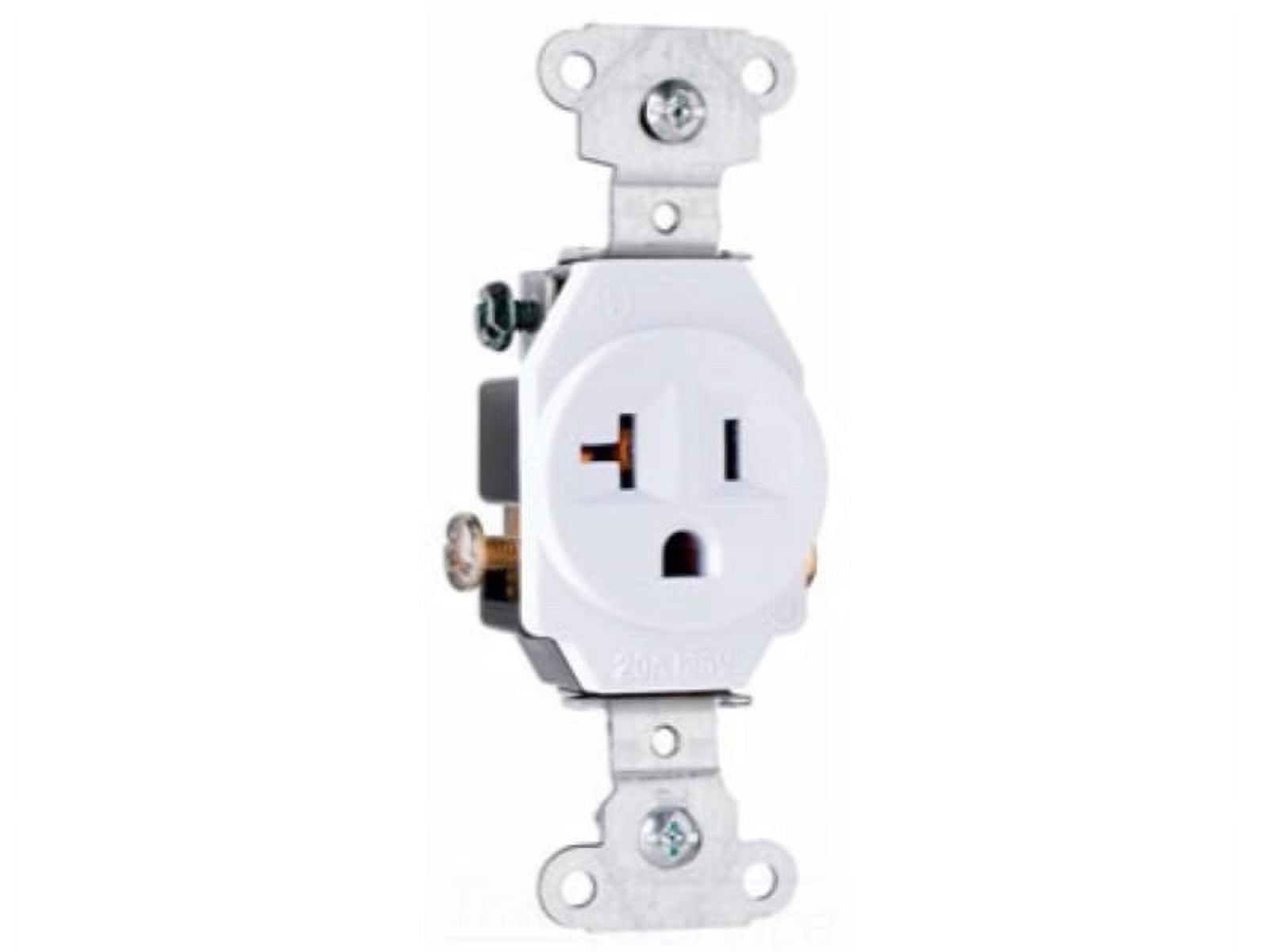 White Matte Single Receptacle Outlet 20A 125V