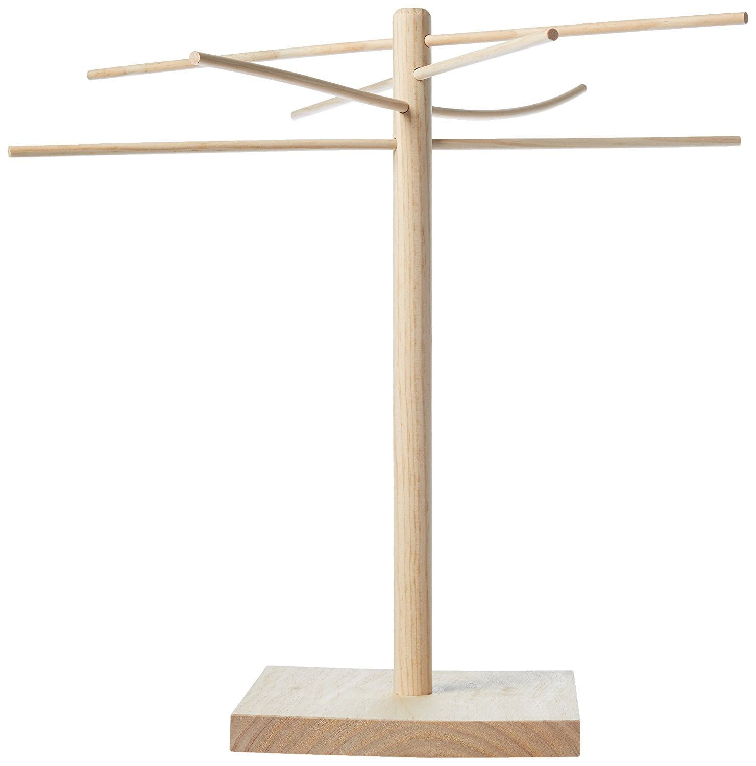 Natural Rubberwood Pasta Drying Rack with 8 Arms