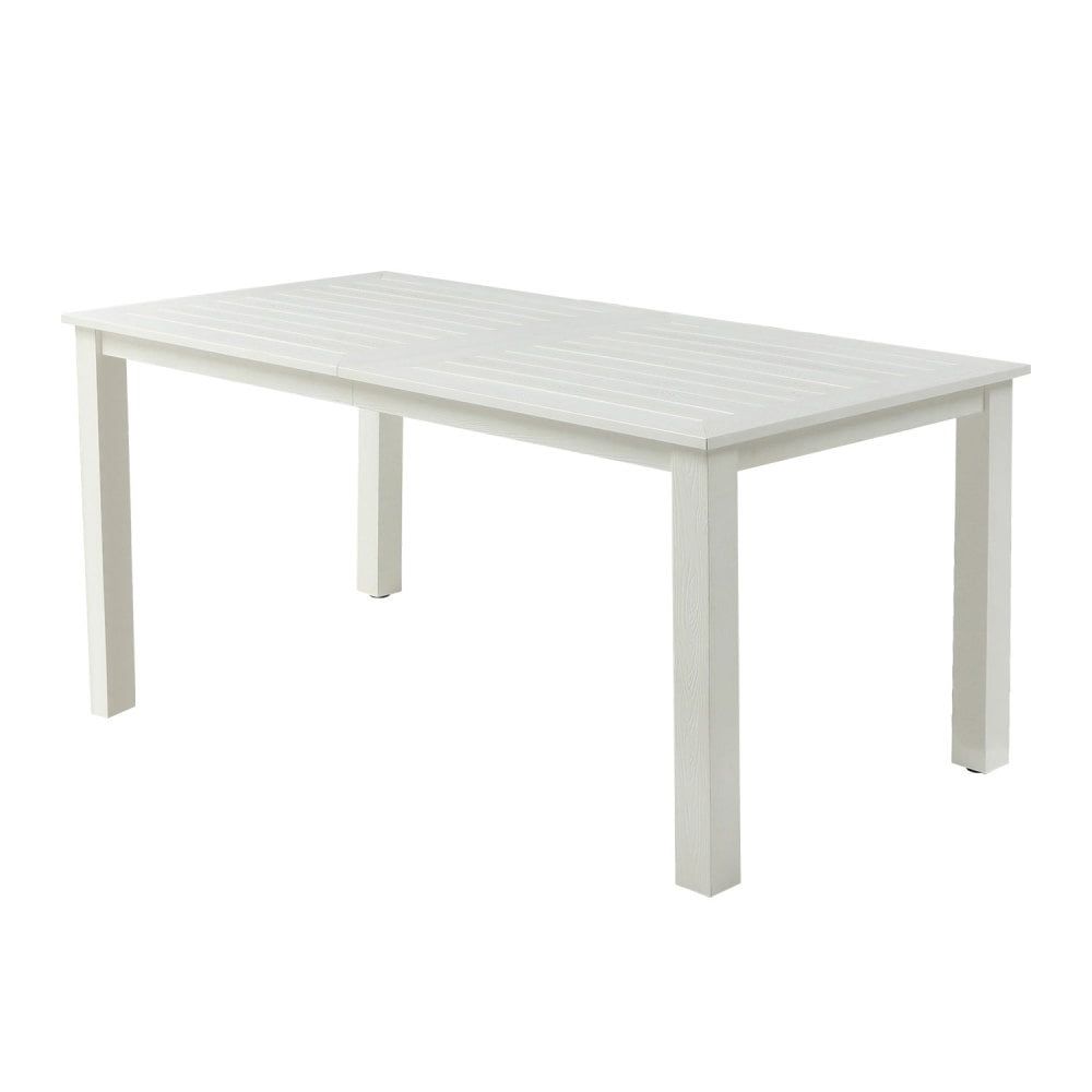 White HDPE Rectangular Outdoor Patio Dining Table