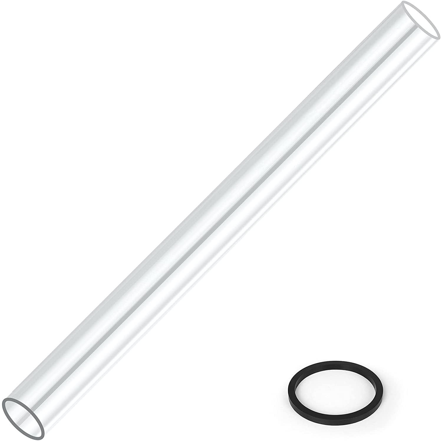 49.5" Clear Quartz Glass Tube with Black Ring for Patio Heater