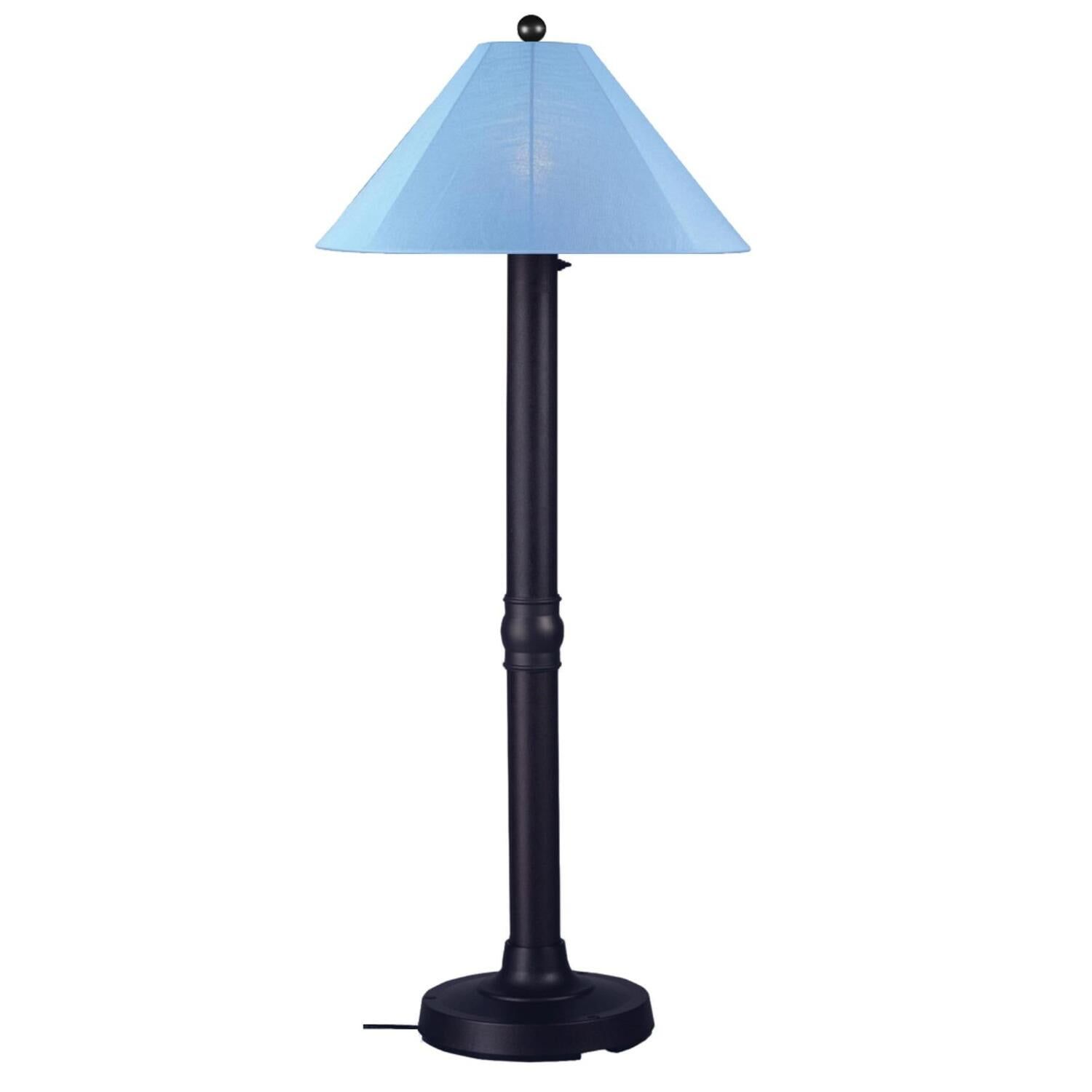 Catalina 62" Black Outdoor Floor Lamp with Blue Shade