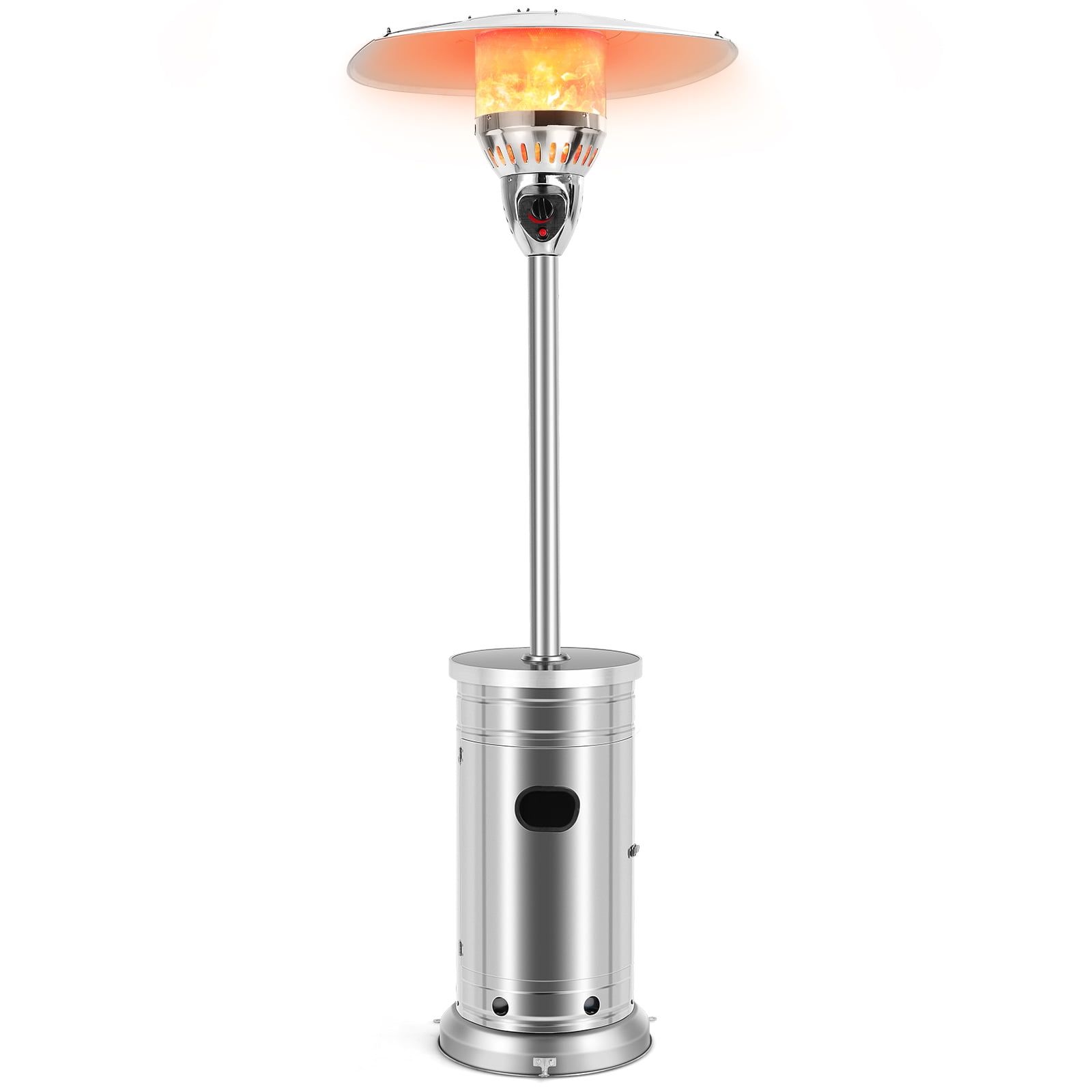 Stainless Steel 48,000 BTU Propane Outdoor Patio Heater with Drink Shelf