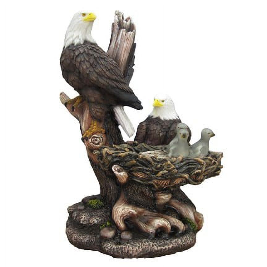 Patriotic American Bald Eagle Family Resin Statue