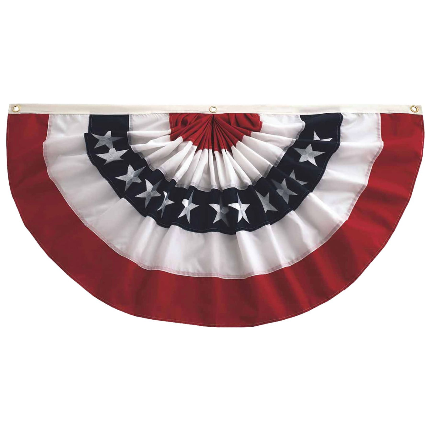 Patriotic Red White and Blue Pleated Fan Bunting