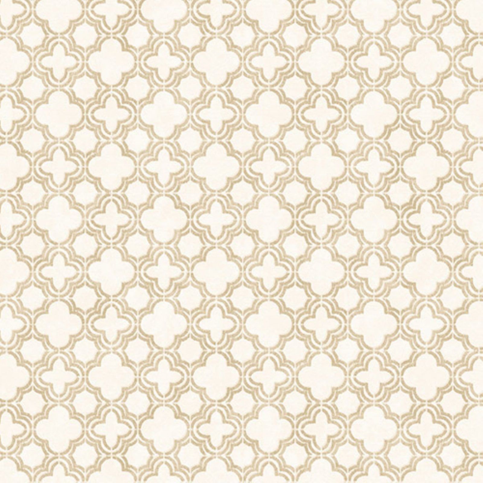 Beige and Cream Geometric Medallion Pre-pasted Wallpaper