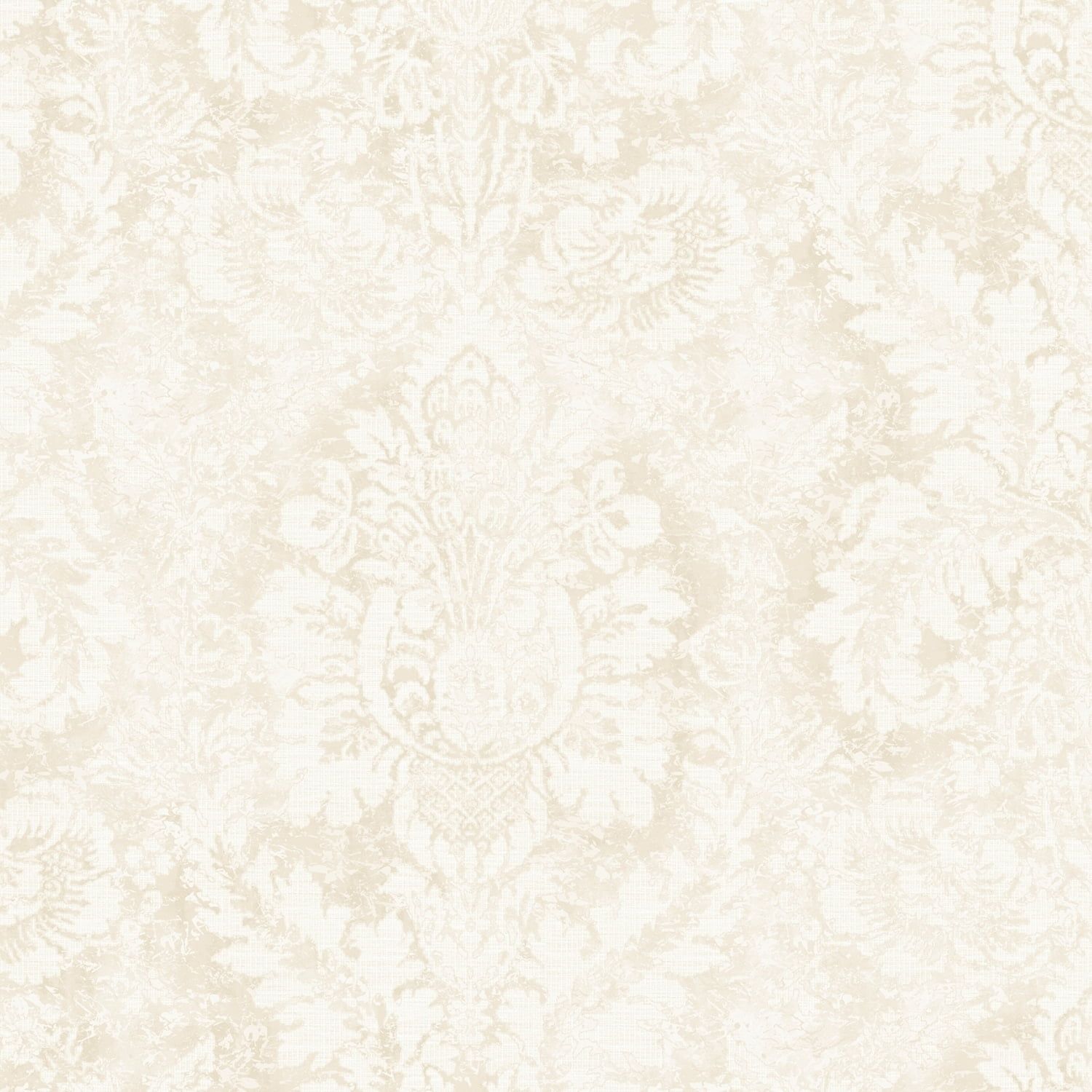 Valentine Damask Pre-Pasted Washable Wallpaper in Taupe and Linen