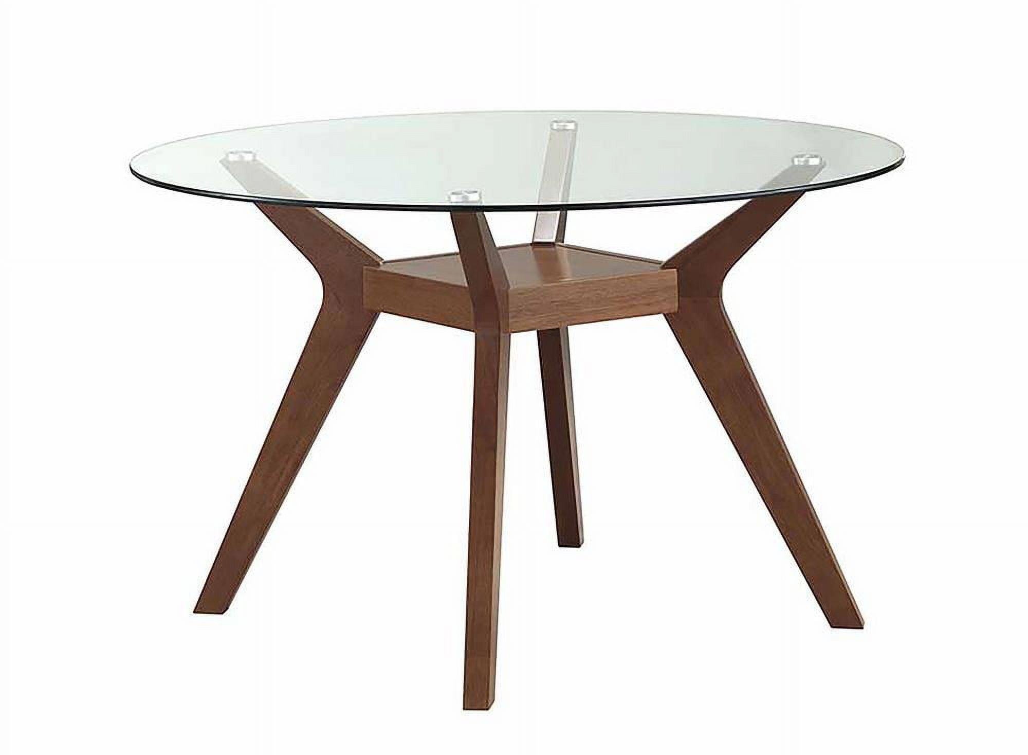 Nutmeg Mid-Century Modern Wood and Glass Dining Table