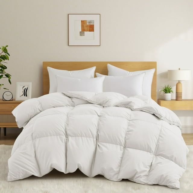 King Heavy Weight White Goose Feather Down Comforter