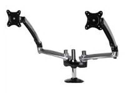 Black Dual Monitor Adjustable Desk Mount with Riser