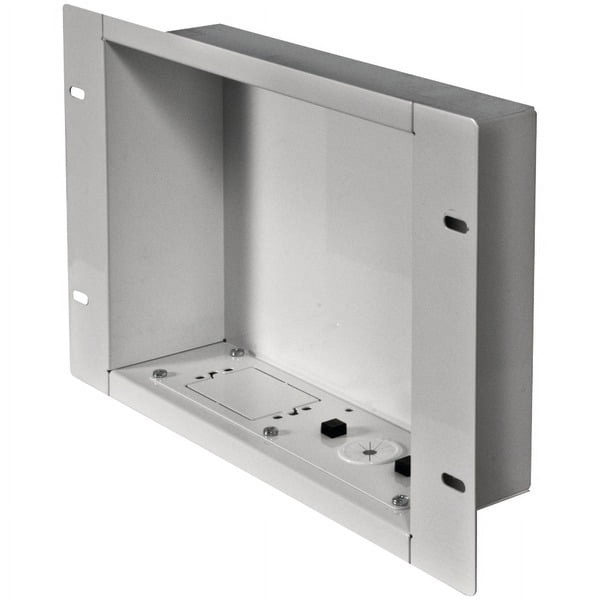 White Cold-Rolled Steel In-Wall Mounting Kit with Knockout