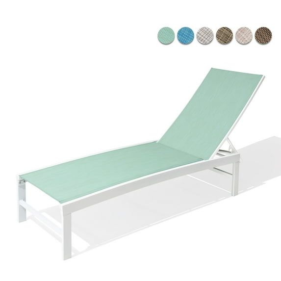 Adjustable Blue Aluminum Outdoor Chaise Lounge Chair