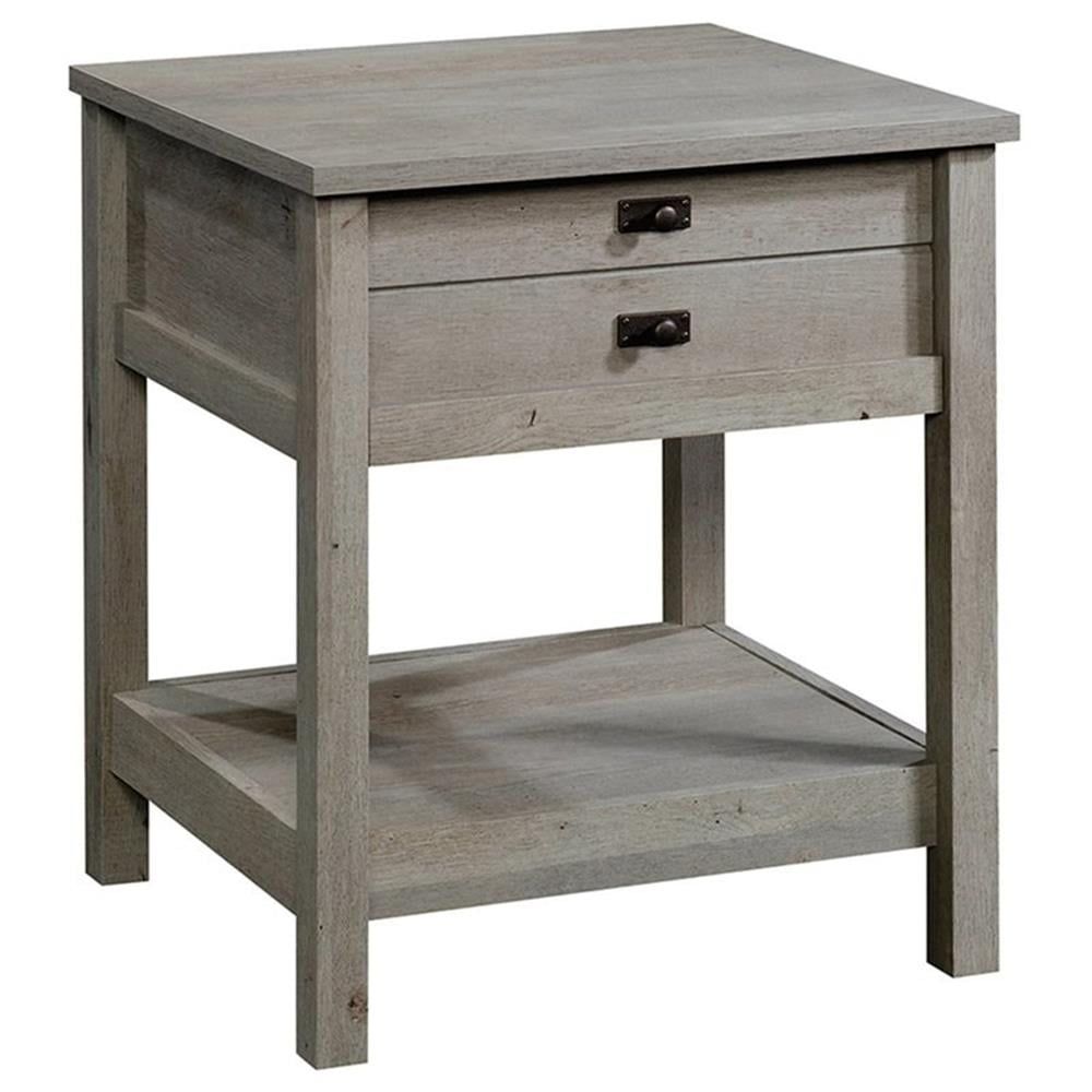 Mystic Oak 1-Drawer Nightstand with Open Shelf and Metal Runners