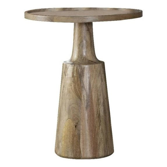 Natural Mango Wood Round Accent Table