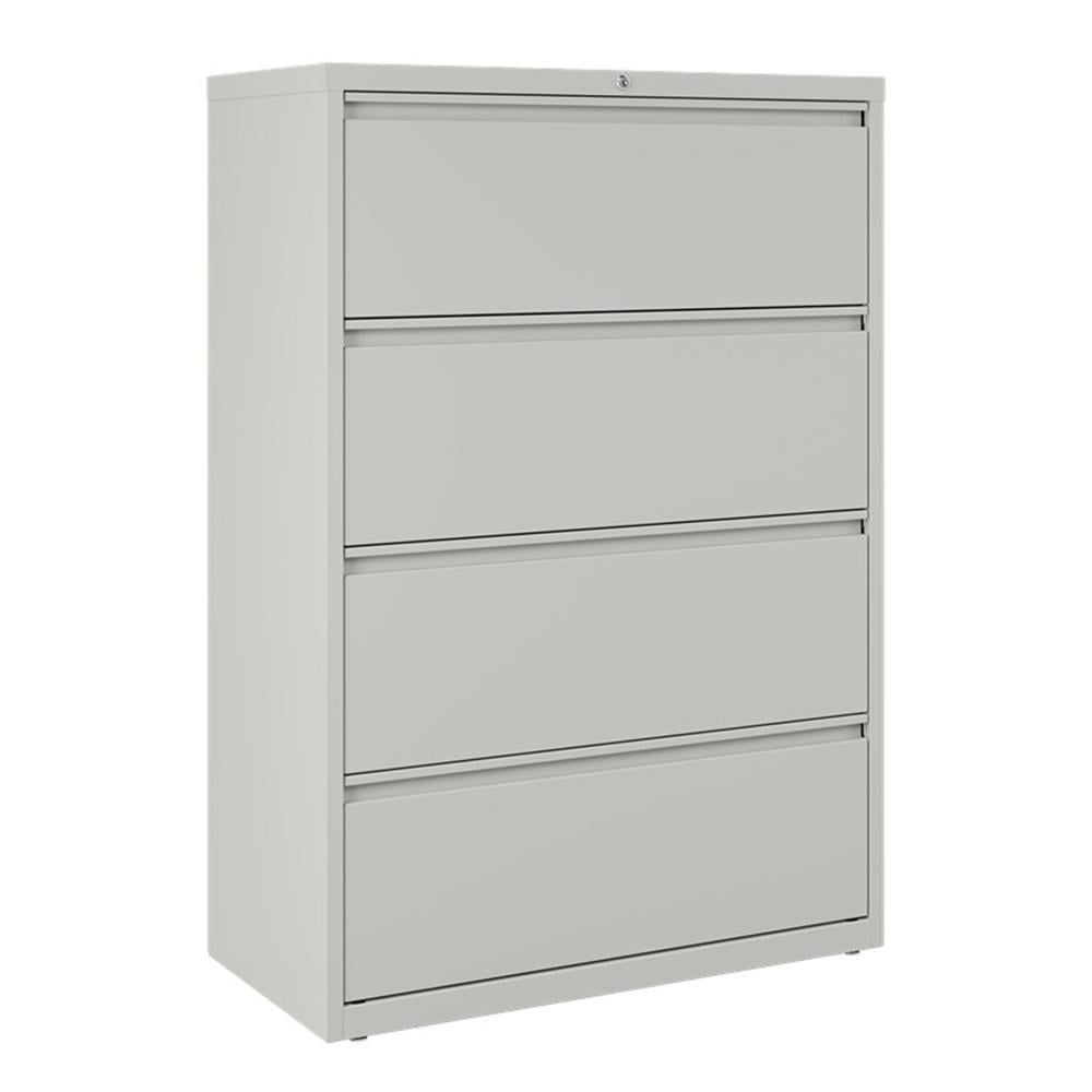 Light Gray 36" Wide 4 Drawer Lockable Metal Lateral File Cabinet