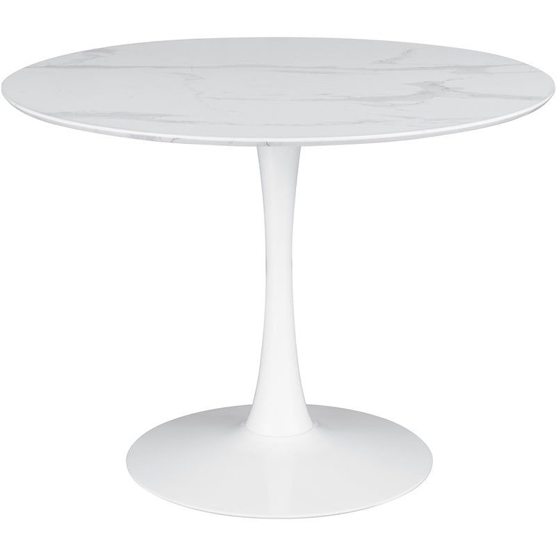 Retro Tulip White Marble Round 40" Dining Table