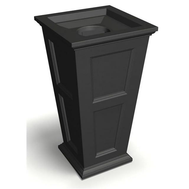 Fairfield Tall Black Polyethylene Waste Bin for Commercial Use