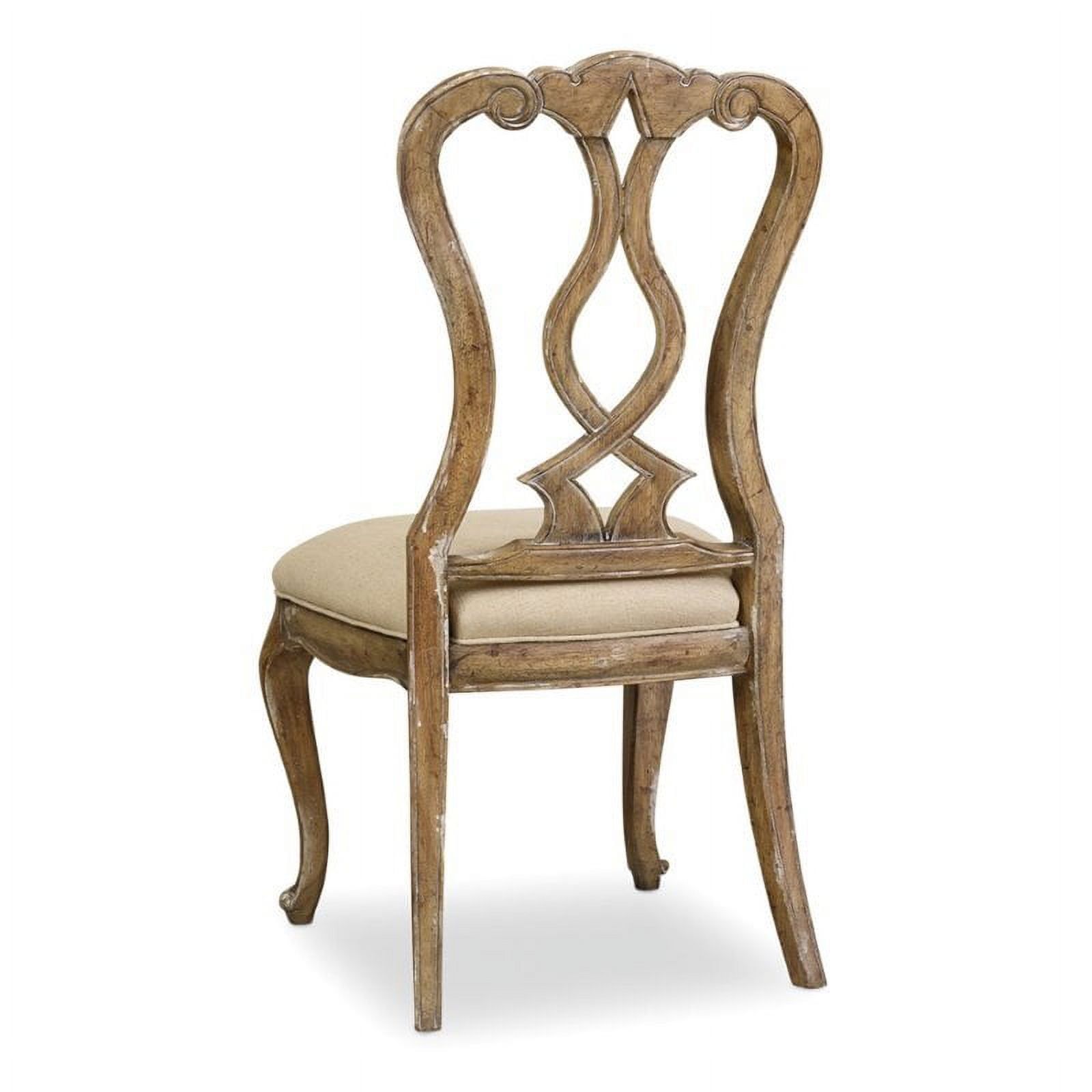 Elegant Linen Upholstered Splatback Side Chair in Caramel Froth