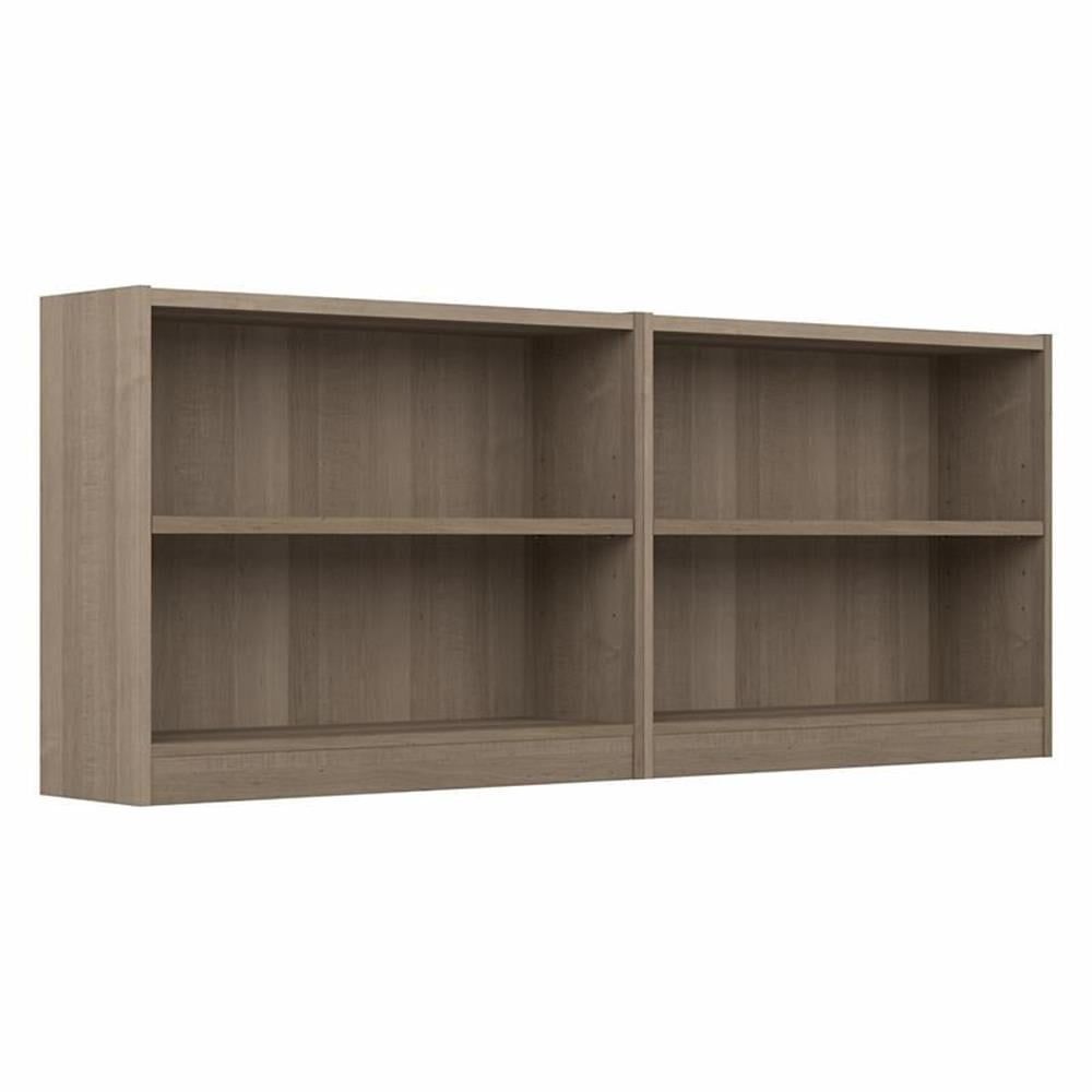 Ash Gray Adjustable 2-Shelf Bookcase Set