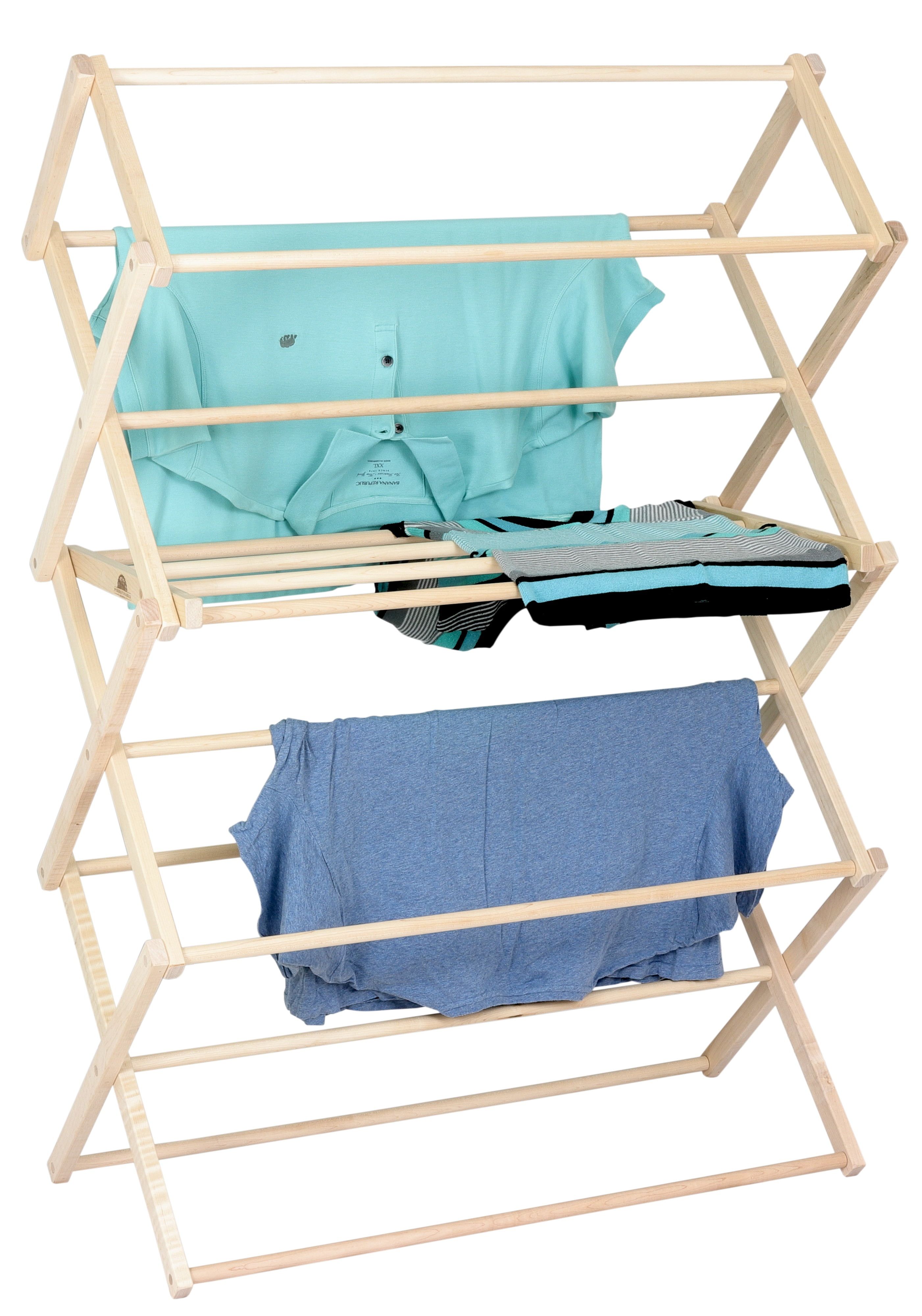 Large Foldable Maple Hardwood Clothes Drying Rack