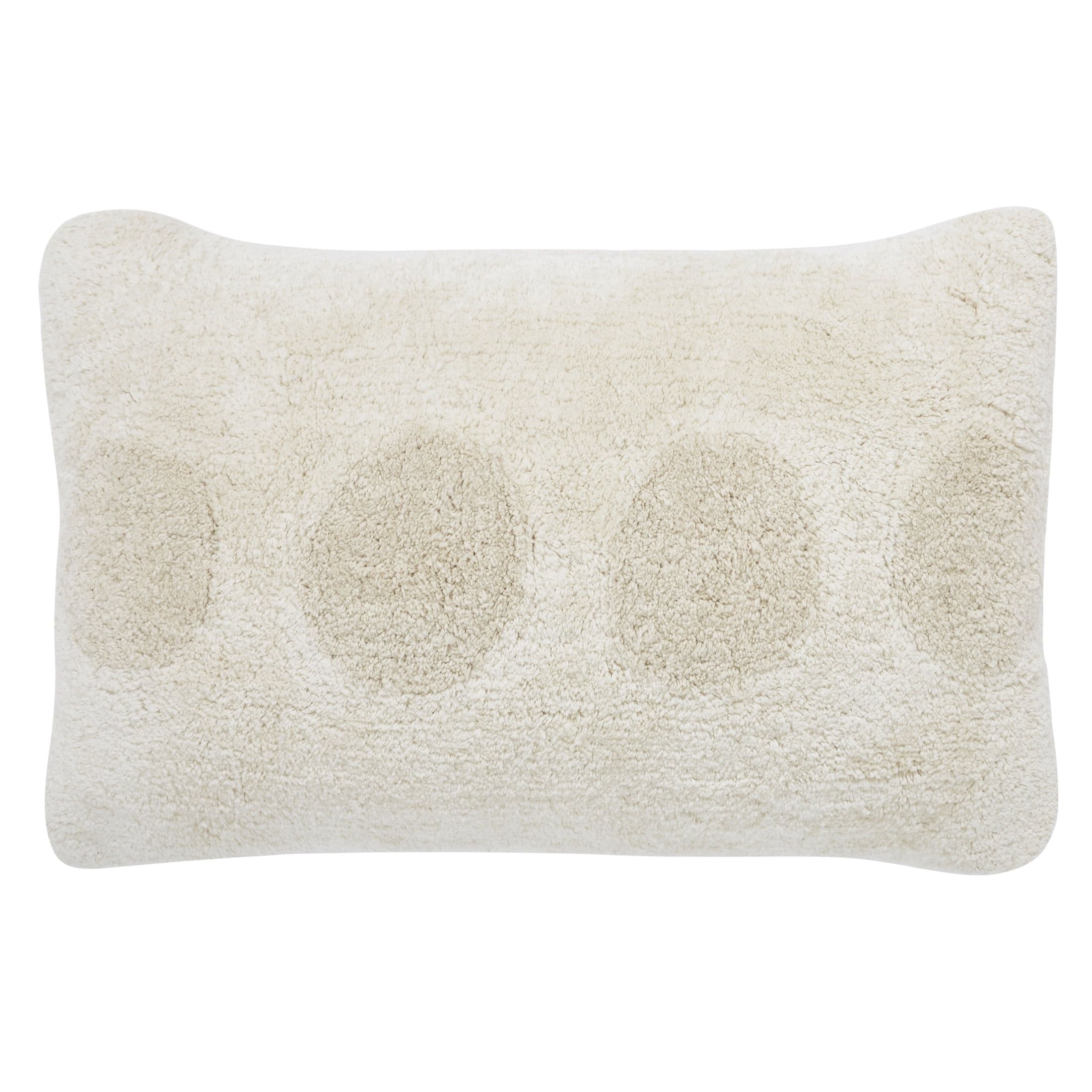 Ivory Cotton Tufted Polka Dots Decorative Pillow Cover, 14" x 24"