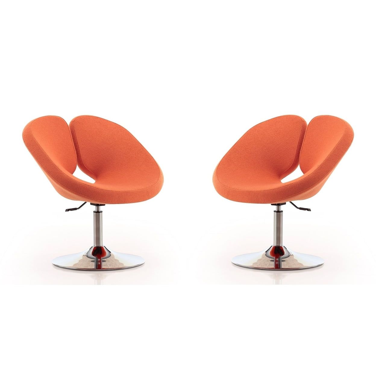 Perch Orange and Polished Chrome Adjustable Swivel Chair