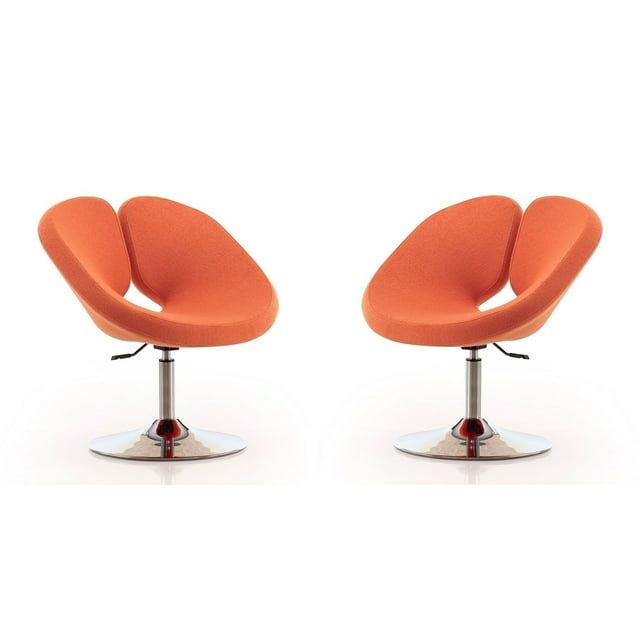Perch Orange and Polished Chrome Adjustable Swivel Chair