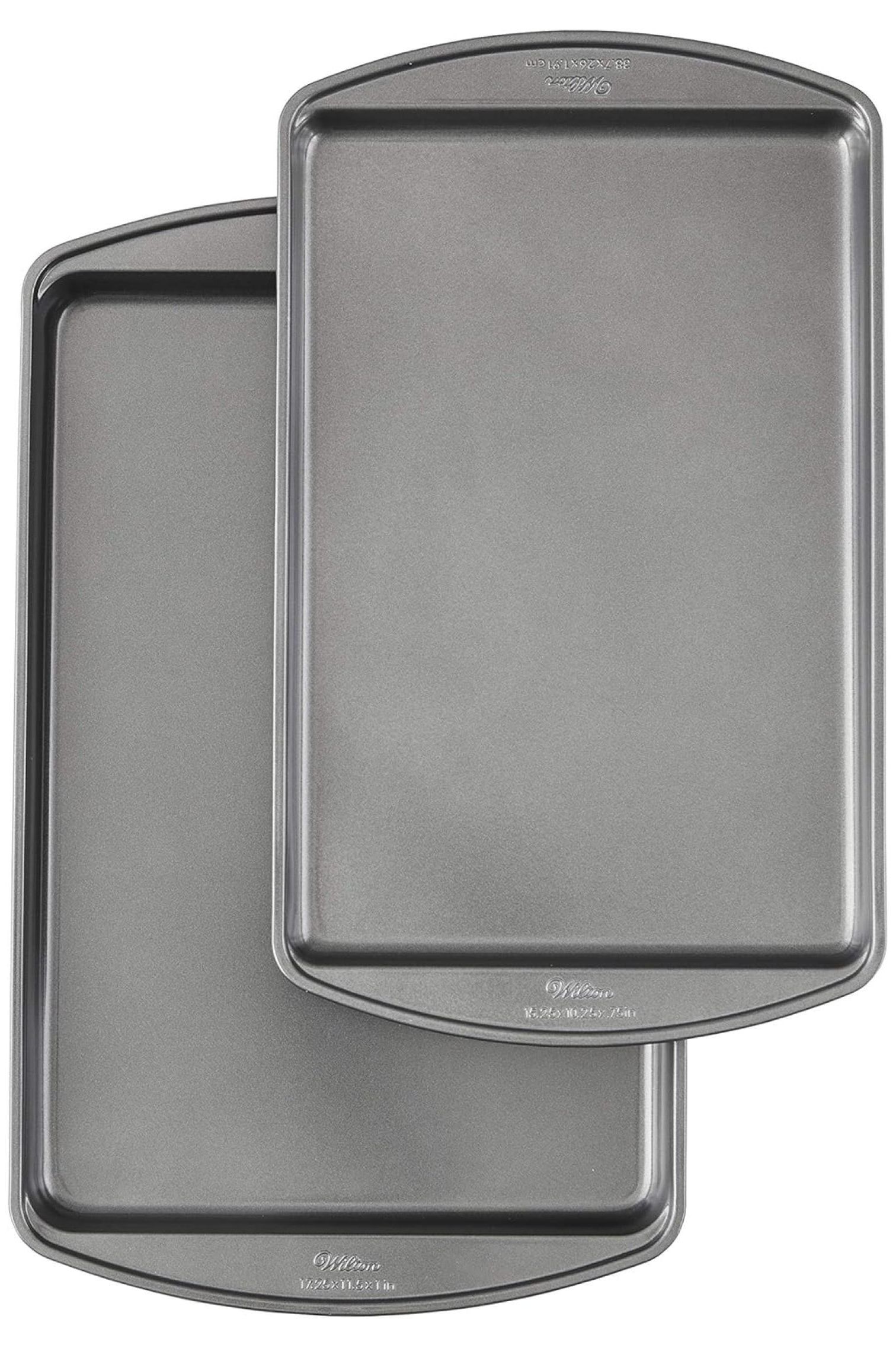 Gray Aluminum Non-Stick Cookie Baking Sheets Set, 2-Piece