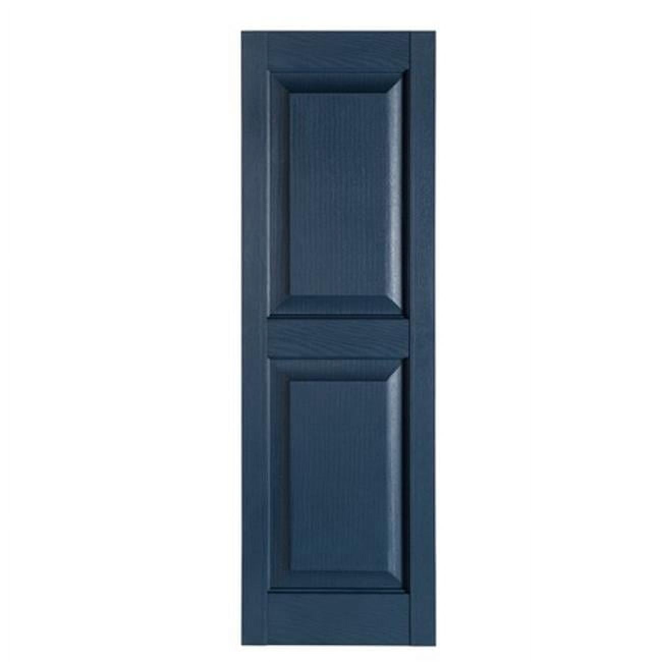 Bedford Blue Polypropylene Raised Panel Exterior Shutters, 15 x 39 in.