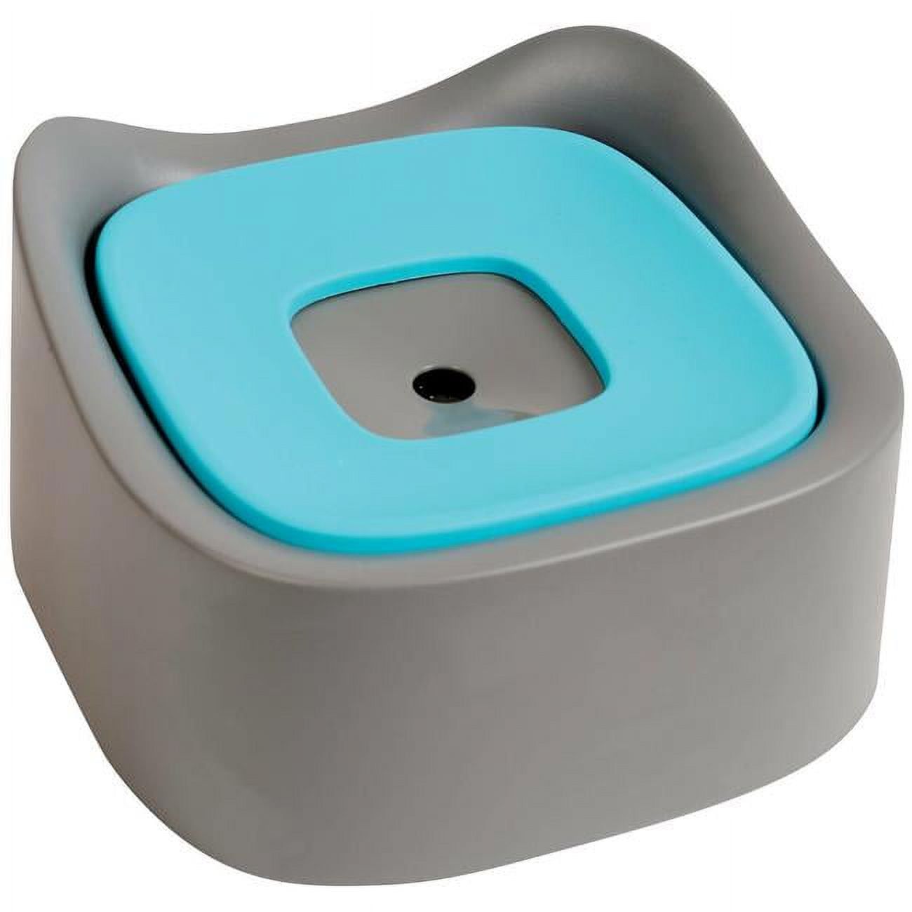 Gray and Blue Elevated No Spill Pet Bowl