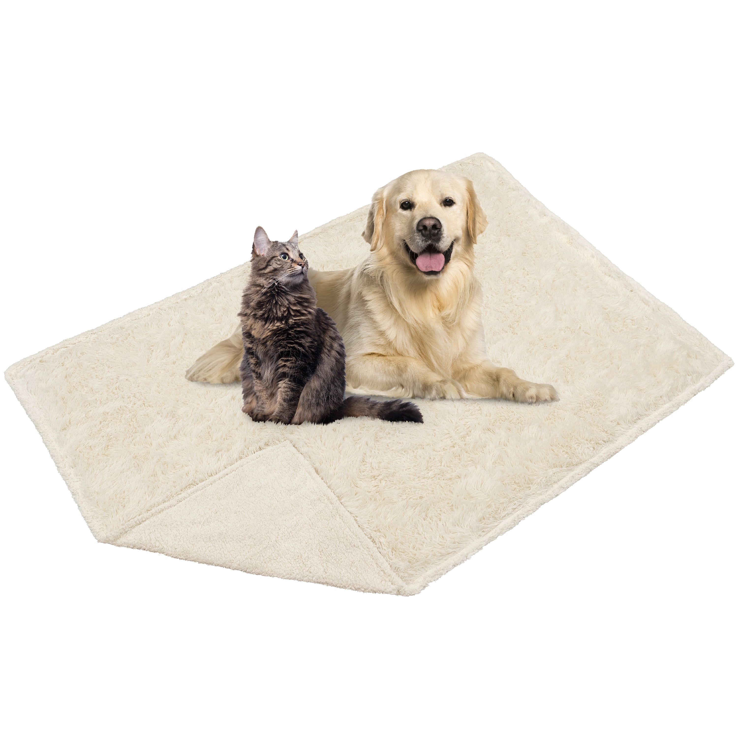 Large Beige Waterproof Sherpa Fleece Pet Blanket