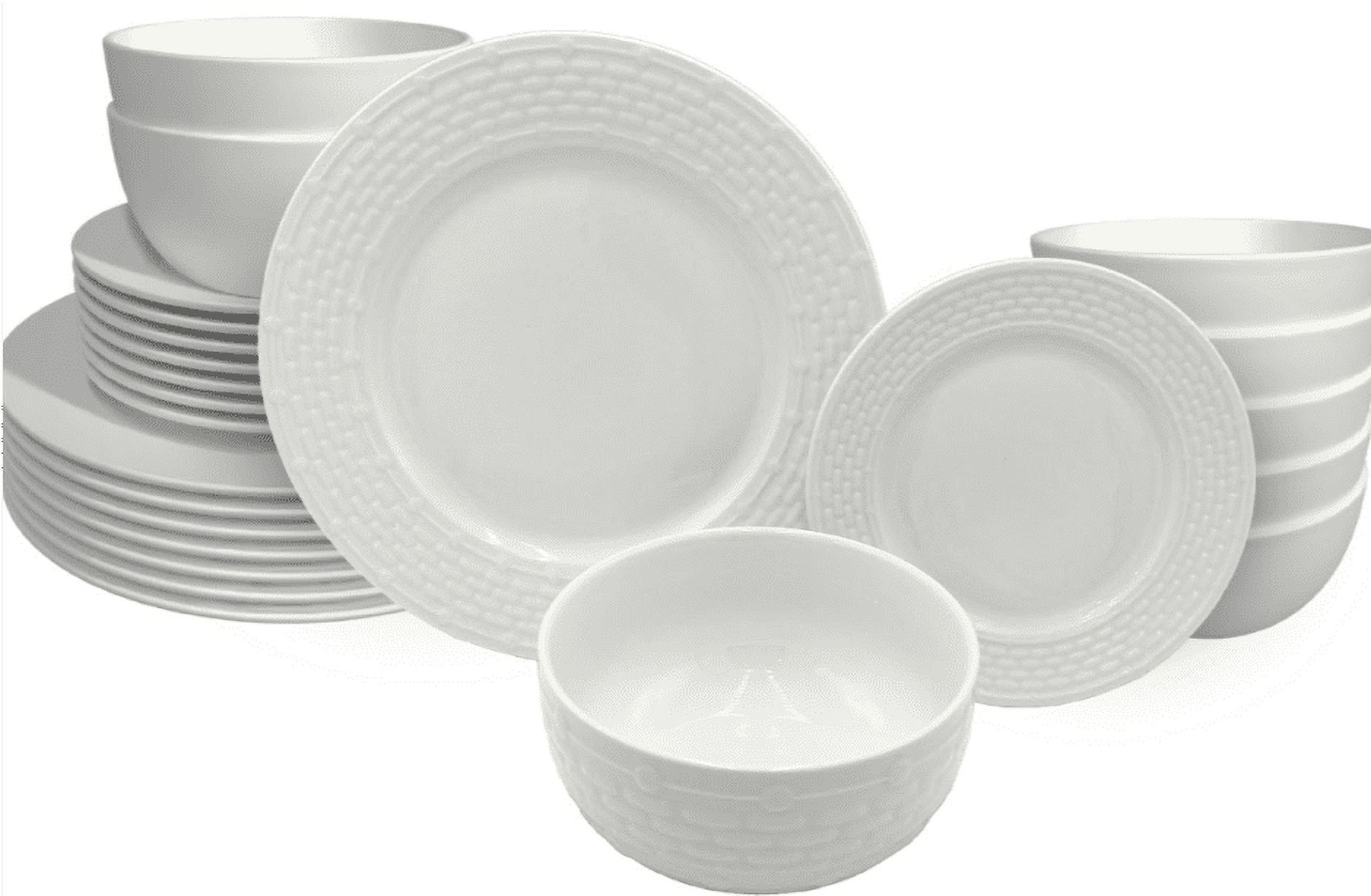 Sonya White Porcelain 24-Piece Dinnerware Set